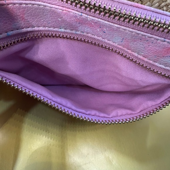 Leoma Lovegrove Pineapple Crossbody Bag Straw Faux Leather Tropical Pink Blue - Picture 8 of 13